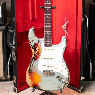 Fender Custom Shop 1965 Stratocaster Super Heavy Relic Electric Guitar - Super Faded Aged Firemist Silver over 3-Color Sunburst with Hardshell Case image 19