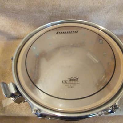 Pearl M-80 10 round x 4.5 inch auxiliary snare drum gloss black built-in clamp excellent! image 10