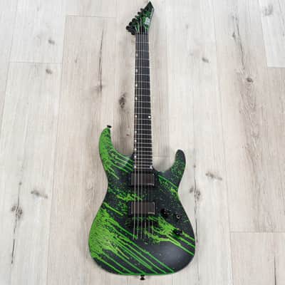ESP USA Horizon-II Guitar, Ebony Fretboard, EMG 81X / 85X Pickups, Alien Blood Splatter image 3