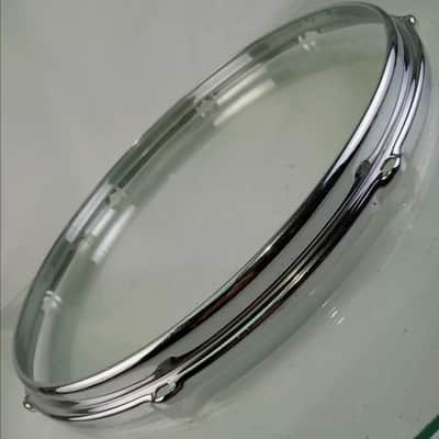 Slingerland 14" 8-Lug Chrome over Brass Stick-Saver Snare Drum/Floor Tom COB Rim/Hoop image 1