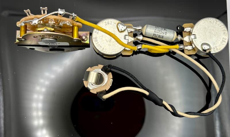 Fender Telecaster 3-way wiring harness upgrade for single coil neck and bridge pickups with 0.033uF paper in oil capacitor image 1