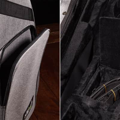 Lindo Acoustic Travel Guitar Eco Hard Case | Plush Lined with Storage Pockets | Sustainable and Eco-Friendly | Designed in The UK | Grey Fabric Finish (Guitar NOT Included) image 10