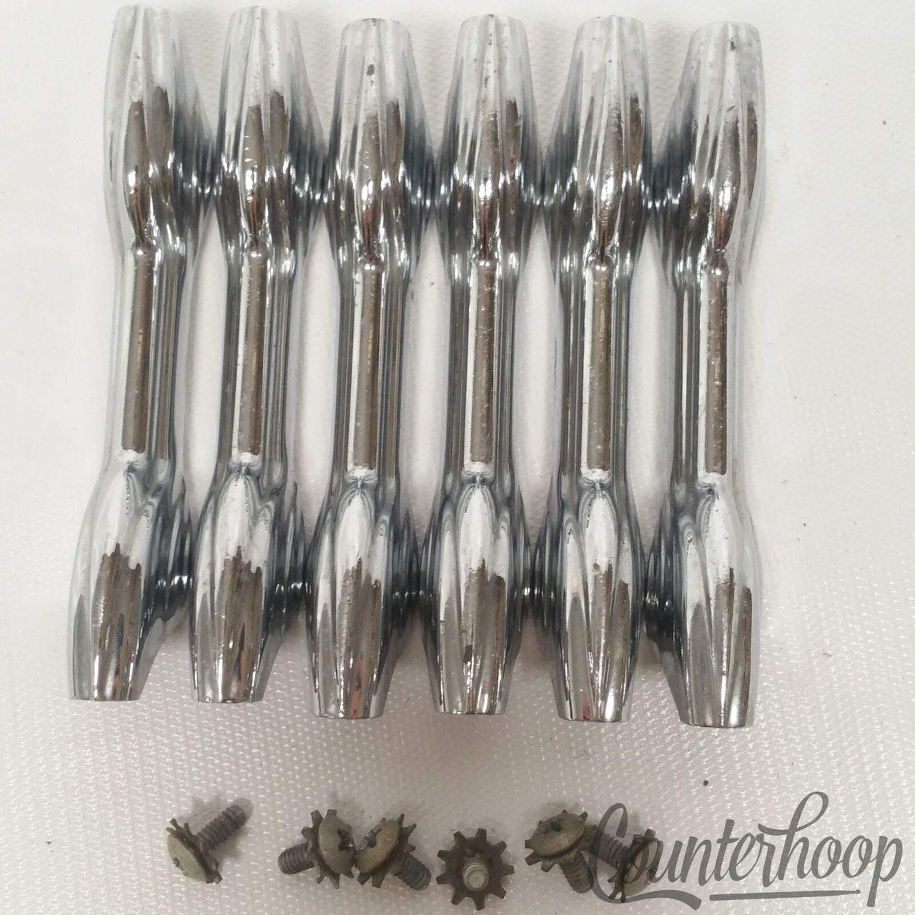 Premier 6x Tom/Snare Drum Center Lugs 4" Diamond Chrome Vintage 60s England* — main photograph