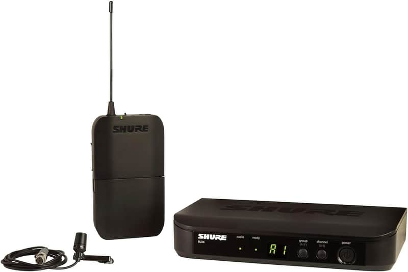 Shure BLX14/CVL UHF Wireless Microphone System - Perfect for Interviews, Presentations, Theater - 14-Hour Battery Life, 300 ft Range | Includes CVL Lavalier Mic, Single Channel Receiver | H10 Band image 1