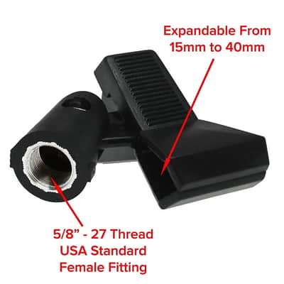 Spring Loaded Clothespin Style Universal Microphone Holder (Mh1) image 3