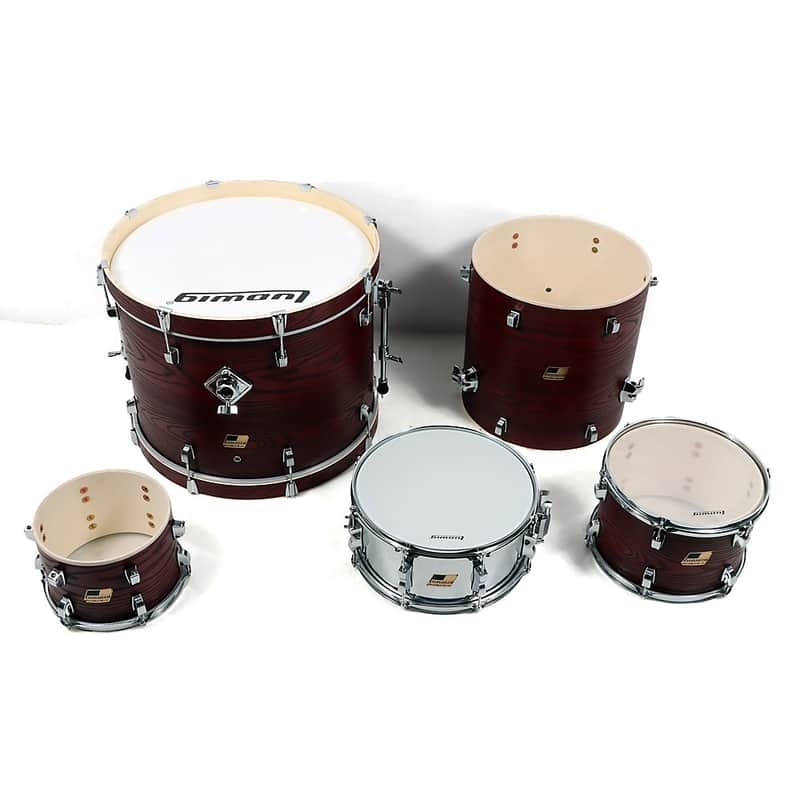 Ludwig BackBeat Elite 5-Piece Complete Drum Set With 22" Bass Drum, Hardware & Cymbals - Regular Ruby Grain image 1