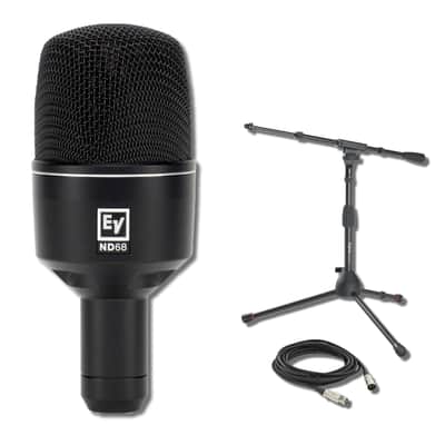 Electro-Voice ND68 Dynamic Supercardioid Bass Drum Microphone with MS7411TB Tripod Style Bass Drum and Amp Mic Stand and XLR Cable image 1