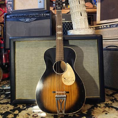 Stella Vintage Small Body Acoustic Blues Box 1940s 1950s - Vintage Sunburst image 14