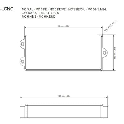 Delano MC 5 FE/M2 dual coil bass humbucker 17.00 spacing image 2