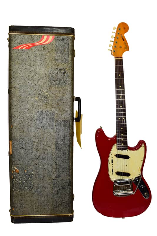 Vintage 1965 Fender Mustang Electric Guitar, Dakota Red w/ Case image 1
