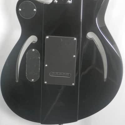 Reverend AirSoinc W Midnight Black Semi Hollow Thru-Body F Holes w/ WIlkinson Trem image 6