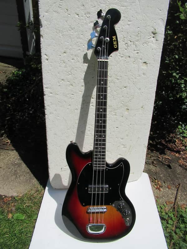 Gem Bass Guitar, 1960's, Japan, Short Scale, Sunburst, Clean image 1