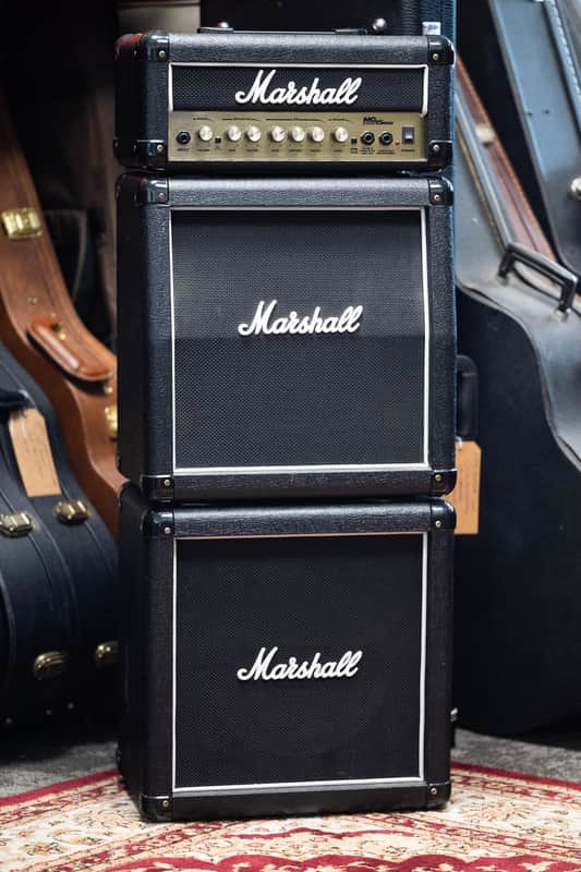 2004 Marshall MG15 MSii Mini Stack Head and 2x Cabs - Black image 1