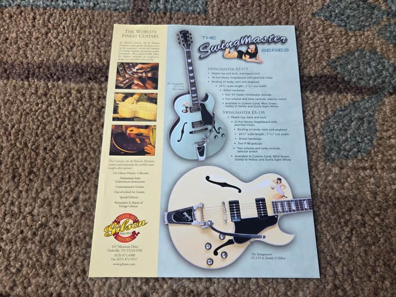 Vintage 1999 Gibson Swingmaster (ES-135, ES-175) Series Guitar Flyer! image 1