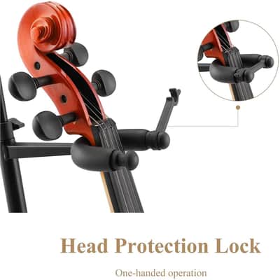 New 2 PACK Violin Stand Viola Stand with Bows Hook Holder Portable Adjustable image 4