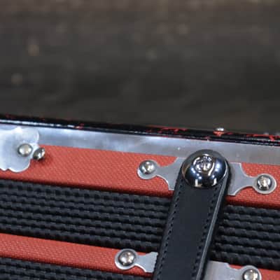 Gagné & Frère 1-Row 2-Bass 10-Treble Button "D" Red & Black Diatonic Accordion w/Case image 17