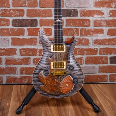 PRS Private Stock#6702 Custom 22 Quilted Maple Top with Floyd Sholz Hand Carved “Red Tail Hawk” in Satin Purple Mist 2018 w/OHSC image 4