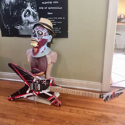 Dean ML EVH Frankenstein red, white black Dimebag Darrel meets Eddie Van Halen image 1