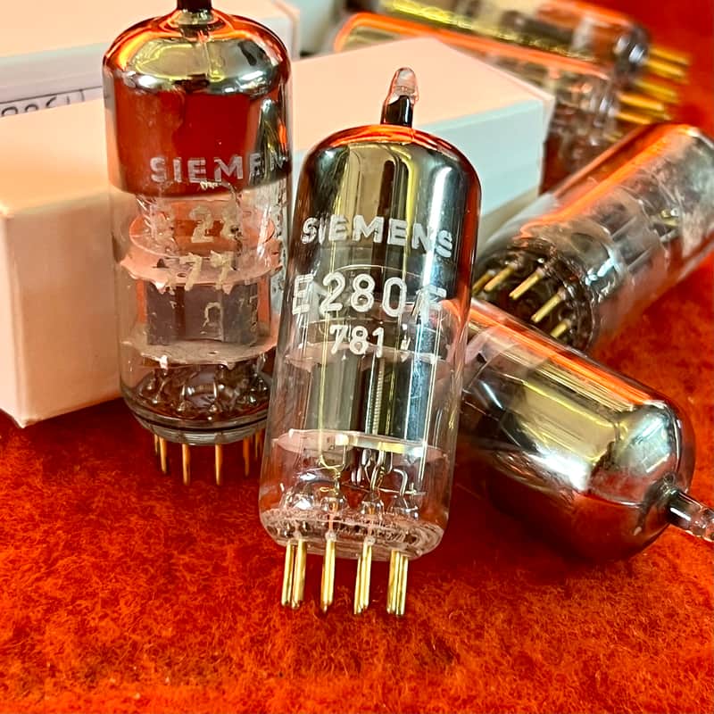 Siemens E280F 7722 Audio preamplifier tube c 1960 GOLD PIN original vintage phono valve image 1