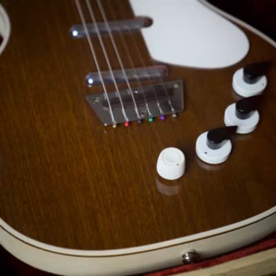 Rare Vintage 1960 Danelectro 6037 DC-3 Deluxe Triple Pickup Shorthorn Dark Walnut w/ OHSC image 7