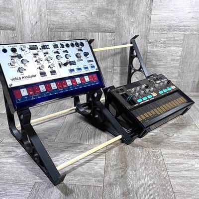 X4 Two Tier Stand for all KORG Volca Series Modules - Color BLACK - by KZcraftworks - US Seller