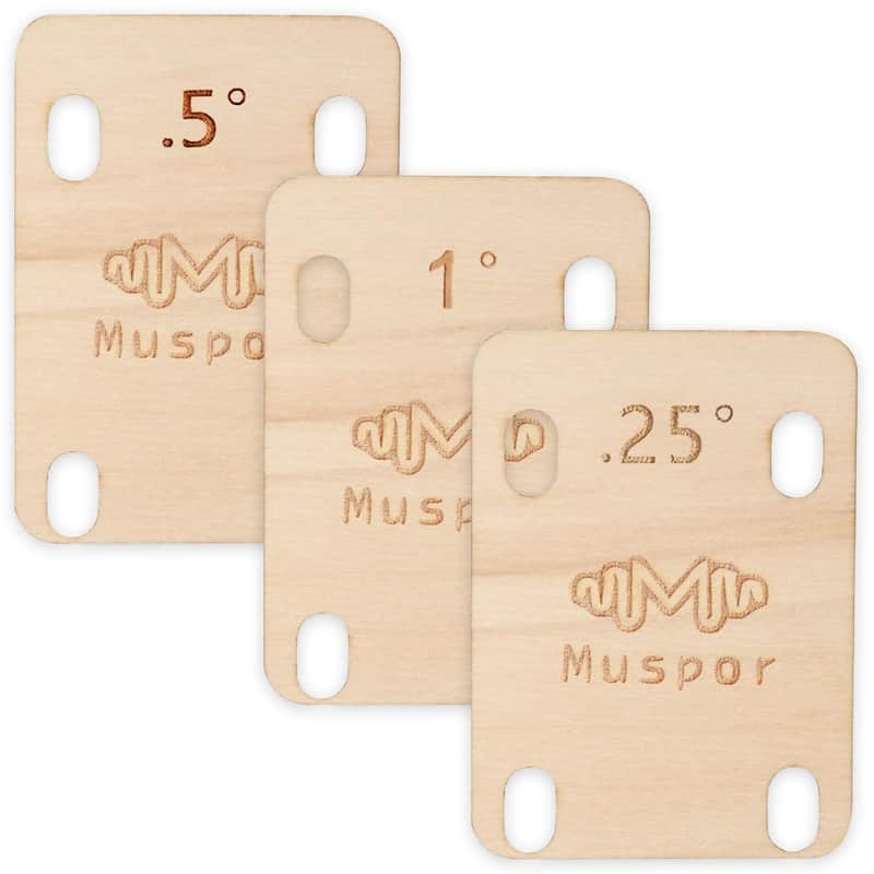 Guitar Neck Shims, Solid Maple Wood Guitar Neck Shim Protection 0.25, 0.5 and 1 Degree Guitar Neck Plate Tool for Guitar Bass Neck Repairment image 1