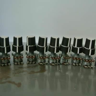 Lot of 10 ALPS 10K/250KA Dual Concentric Potentiometer W/ Knobs image 1