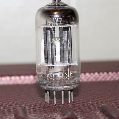 SYLVANIA 12AX7 ECC83 TIGHT BALANCE BLACK PLATE COPR GRID POST REC [] GETTER VINTAGE 1955 image 1