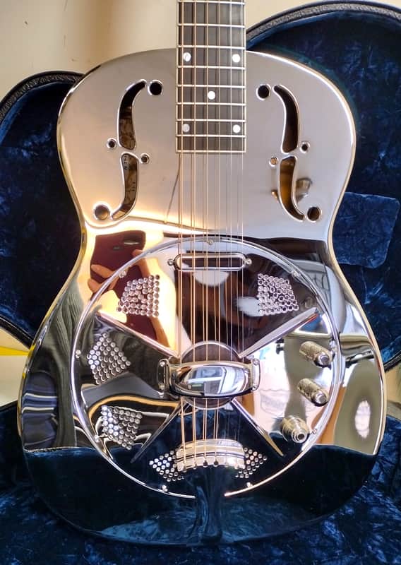 National Reso-Phonic Style N 14 Fret 2023 Mirror Nickel w/ Hotplate & Strap Button- IN STOCK NOW!! image 1