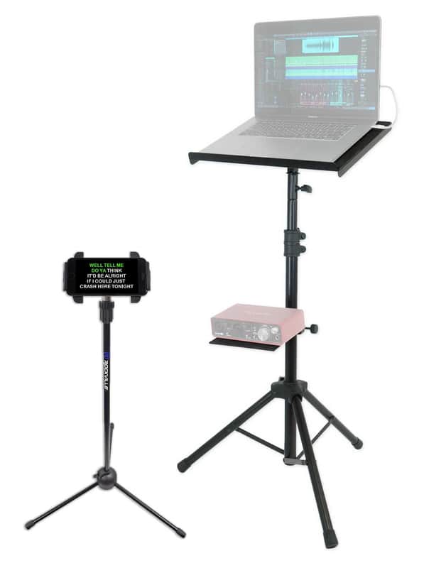 Rockville RLS67 Laptop Tablet Stand w/ Tripod, Tilt and Grip + Smartphone Stand image 1