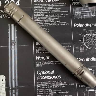 1979 AKG D224E Vintage Dynamic Microphone + Extras image 13