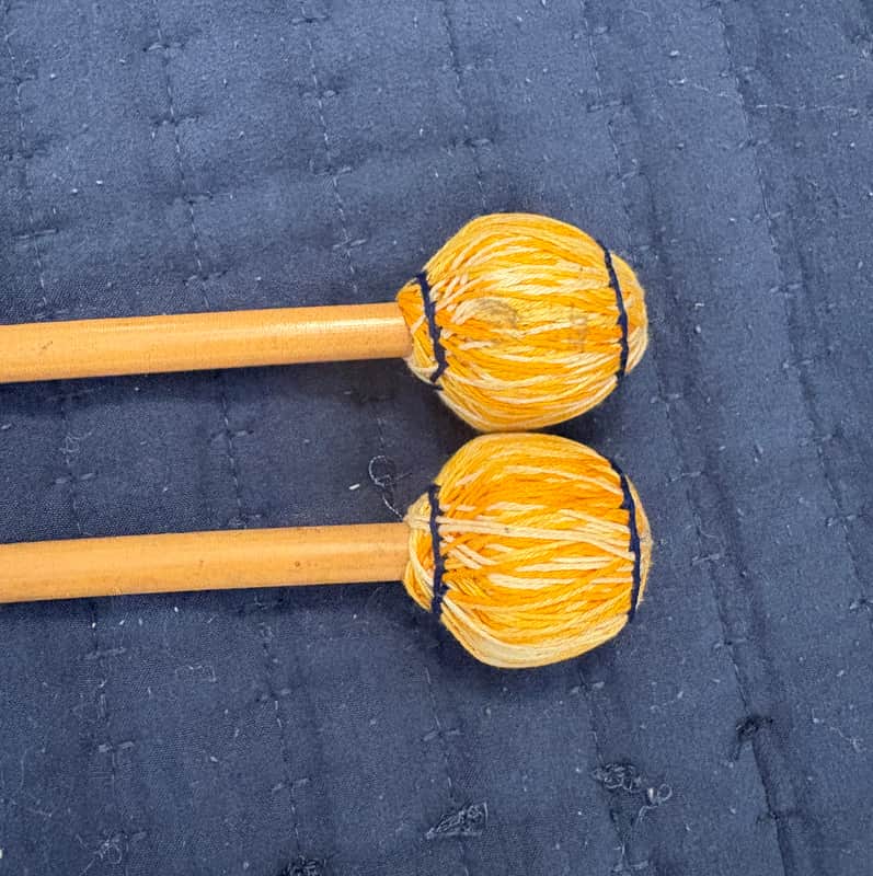 Vic Firth M9 HARD Mushroom Cord Wound American Custom Vibes and Marimba Mallets Medium Head image 1