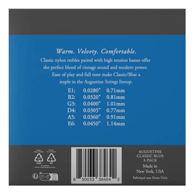 3 Pack ~ Augustine ABL Classic Blue String Set imagen 2
