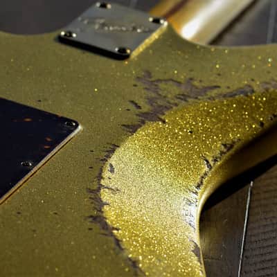 American Fender Jazzmaster Relic  Custom  Nitro Gold Sparkle G&G Case image 19