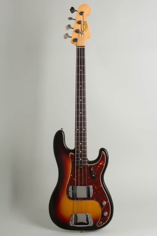 Fender  Precision Bass Solid Body Electric Bass Guitar (1962), ser. #83915, original brown tolex hard shell case. image 1