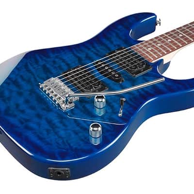 Ibanez GRX70QA RG GIO Series 6-String Electric Guitar - Transparent Blue Burst image 12