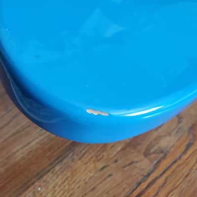 Unknown brand MINI P-bass guitar body - Aqua blue image 4