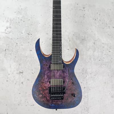 Mayones Duvell Elite Pro 7 Baritone 26,5 - Dirty Purple Blue Burst Satin image 2