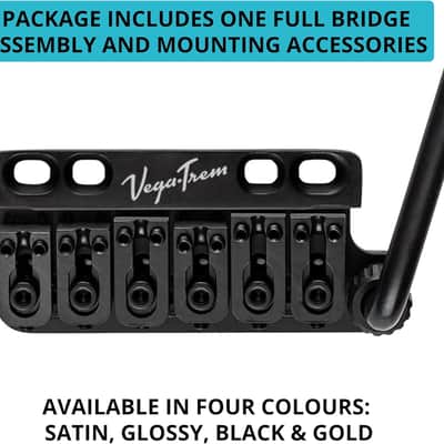 New Open Box! Made in Spain! Vega Trem VT1 Standard 6-Screw Stratocaster Guitar Tremolo Bridge No Mods Easy Installation - Black image 1