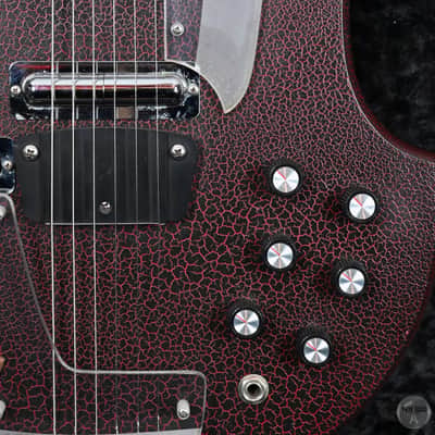 Jerry Jones Master Electric Sitar from the early 90s in Crackle Red/Black with Hardcase image 4