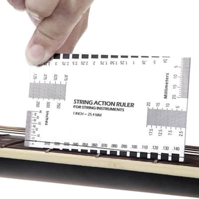 String Action Gauge Ruler, Guitar Height Gauge Set Up Tool for Electric Bass and Acoustic Guitar image 2