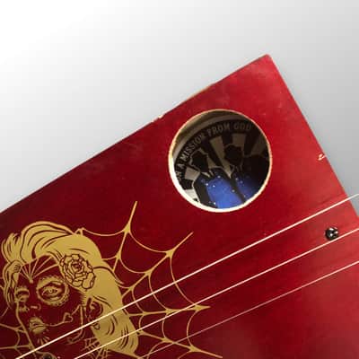 Leather Rose 3-String Slide Acoustic/Electric Guitar image 6