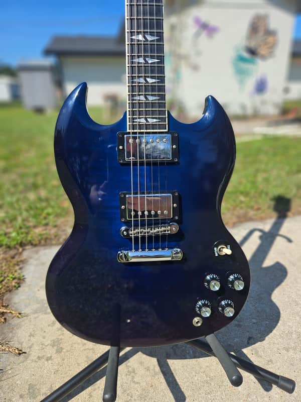 Gibson SG Supreme 2005 Midnight Burst repaired headstock