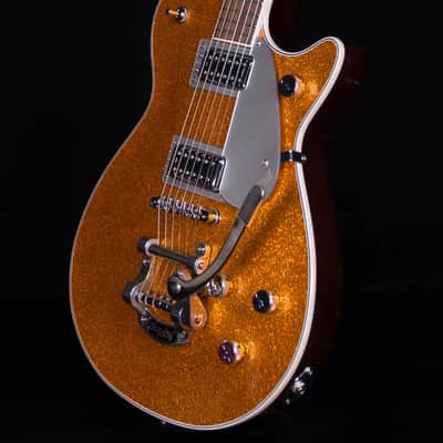 Mint Gretsch G5230T Electromatic Sparkle Jet FT Single-Cut with Bigsby, Laurel FB, Gold Sparkle image 2