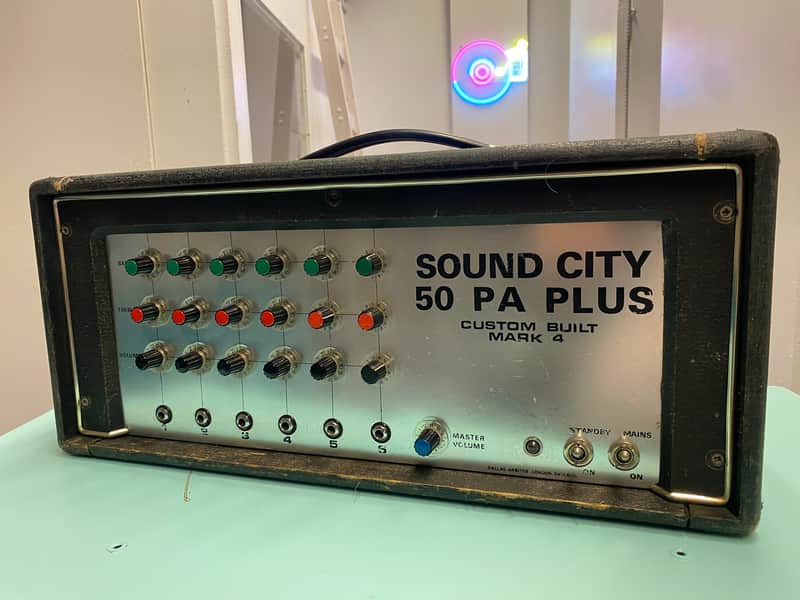 Vintage 1970s Sound City 50 PA Plus Custom Mark 4 Valve Amplifier Head Dallas Arbiter Bild 1