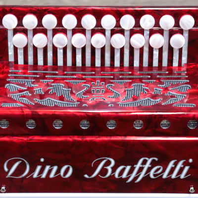 Dino Baffetti Art. 84 - 8 Series Bass 19-Key A/D Red Diatonic Accordion w/Case image 6