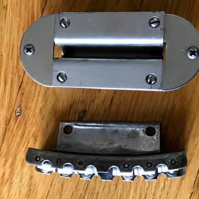 Magnatone Typhoon Tornado Zephyr Rocking/Floating Bridge 1960's electric guitar part Stainless Steel image 5