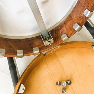 Framus 5 string banjo, long neck, Texan model 1973 - brown image 19