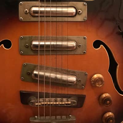 Danelectro neck on a Longhorns body.  Late 1960’s Aged Faded Tobacco Burst image 10