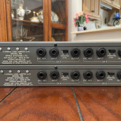 PAIR Aphex 105 4-Channel Logic Assisted Gate w/ Aphex power supplies. TESTED 💫 image 7